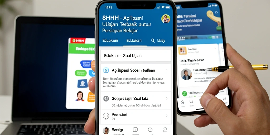 Tampilan antarmuka aplikasi 8HHH untuk soal ujian.