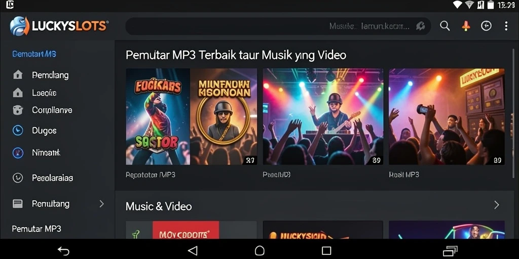 Antarmuka modern dan intuitif dari LUCKYSLOTS sebagai Pemutar MP3.