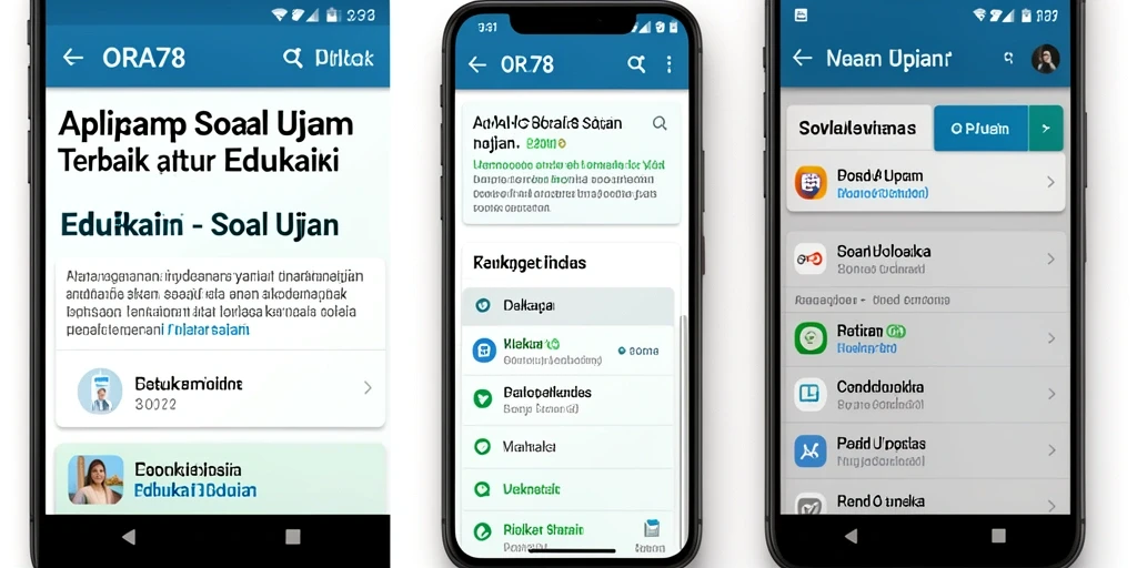 Tampilan antarmuka aplikasi ORA78 untuk soal ujian.