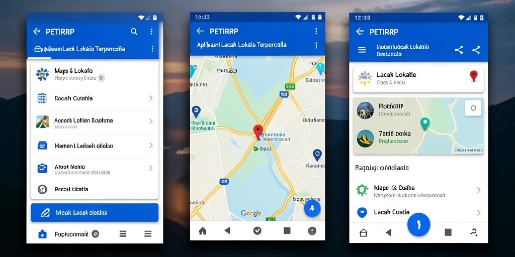Tampilan antarmuka utama PETIRRP menampilkan fitur Lacak Lokasi yang informatif.