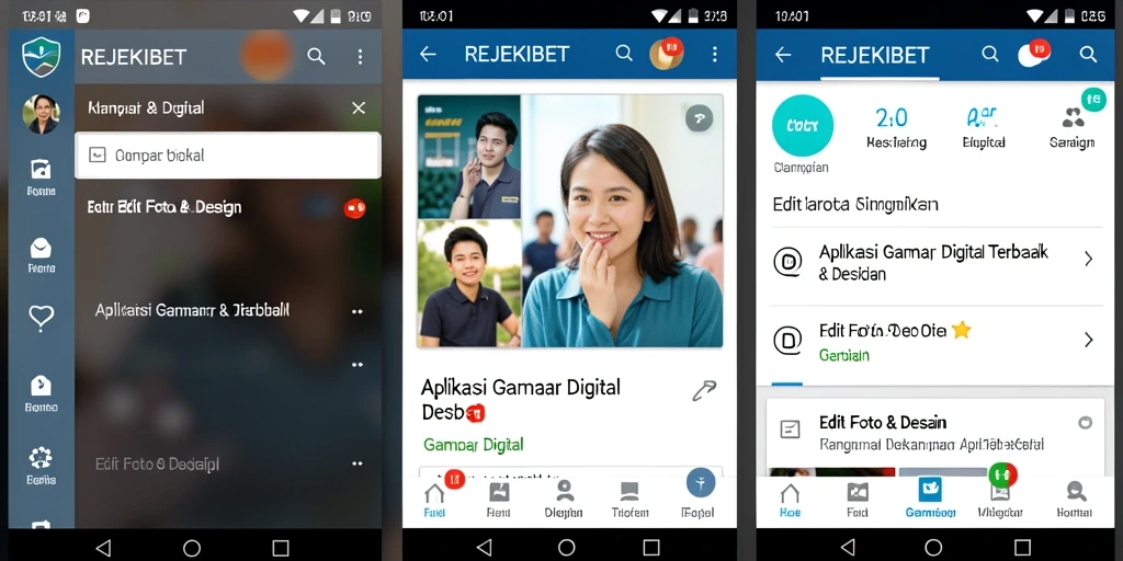 Antarmuka pengguna REJEKIBET untuk edit foto dengan fitur lengkap.