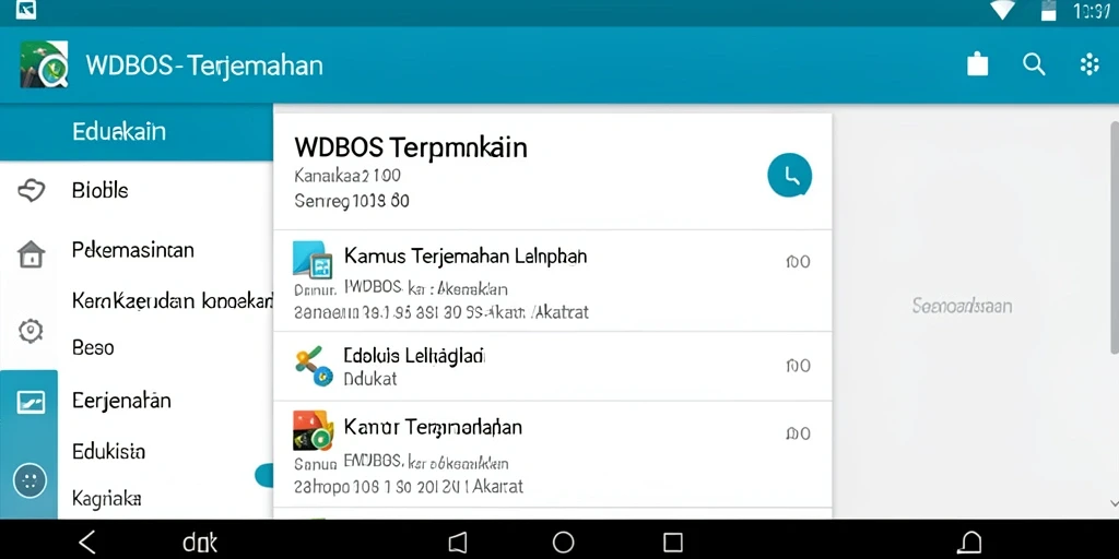 Antarmuka WDBOS dengan fitur terjemahan yang intuitif.