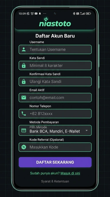 Panduan Registrasi Akun Baru niastoto untuk Pengguna Android